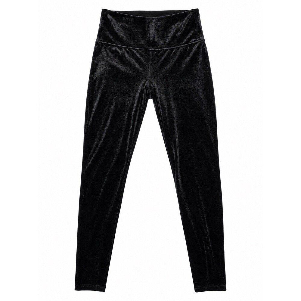 SPANX Black Velvet High Rise Shaping Leggings 1X Plus Size Luxe Athleisure